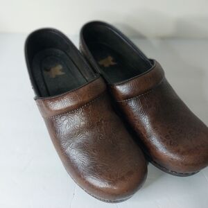 Dansko Brown Embossed Women's Wedges